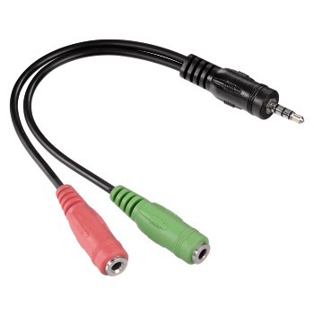 Адаптер питания для ноутбука HAMA H-54573 2x3.5 мм Jack (f) - 4 pin 3.5 мм Jack (m) черный