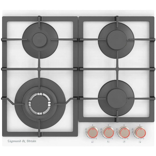 Варочная поверхность Zigmund & Shtain MN 199.61 W газовая стекло белое